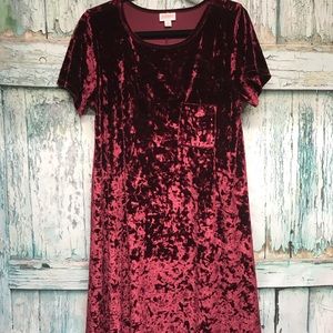 Lularoe Carly - Burgundy Crushed Velvet